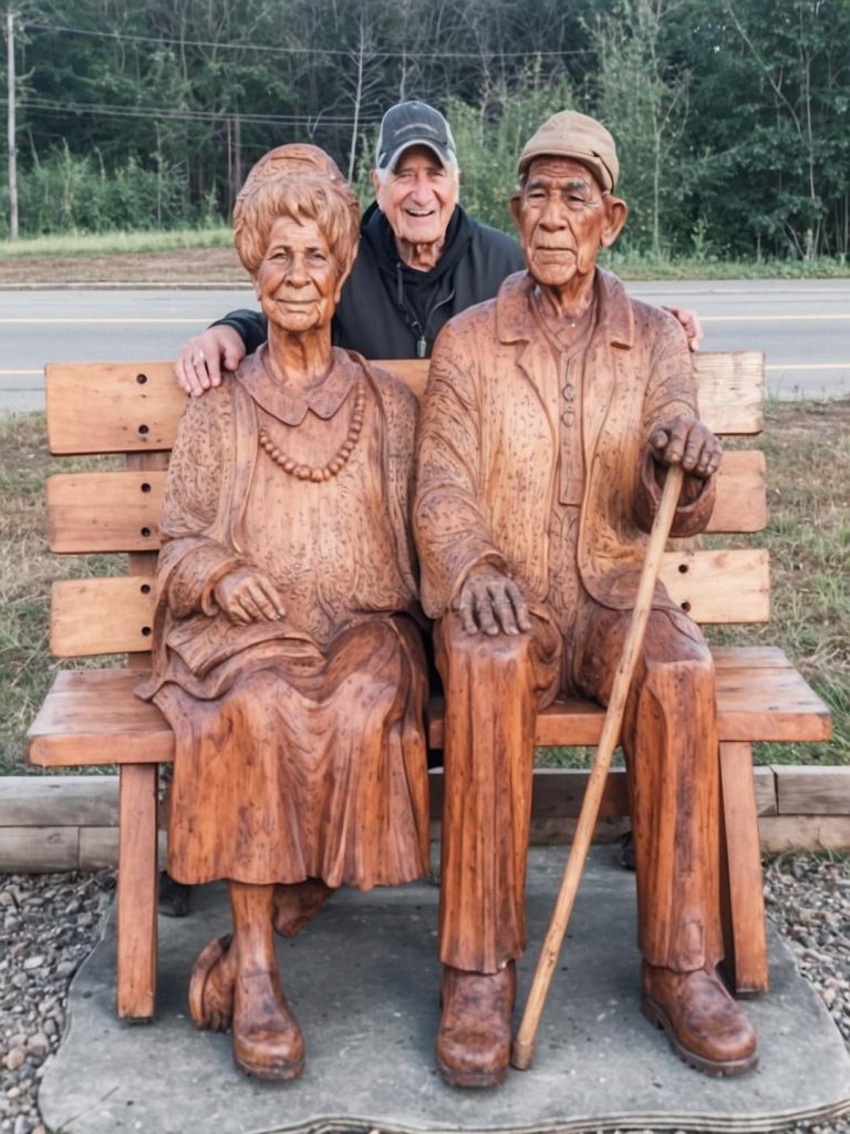 This man created his mother and father a wood statue for 3 years