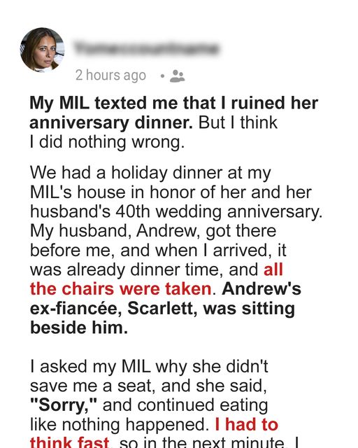 My Mother-in-Law Claims I Ruined Her Anniversary Dinner