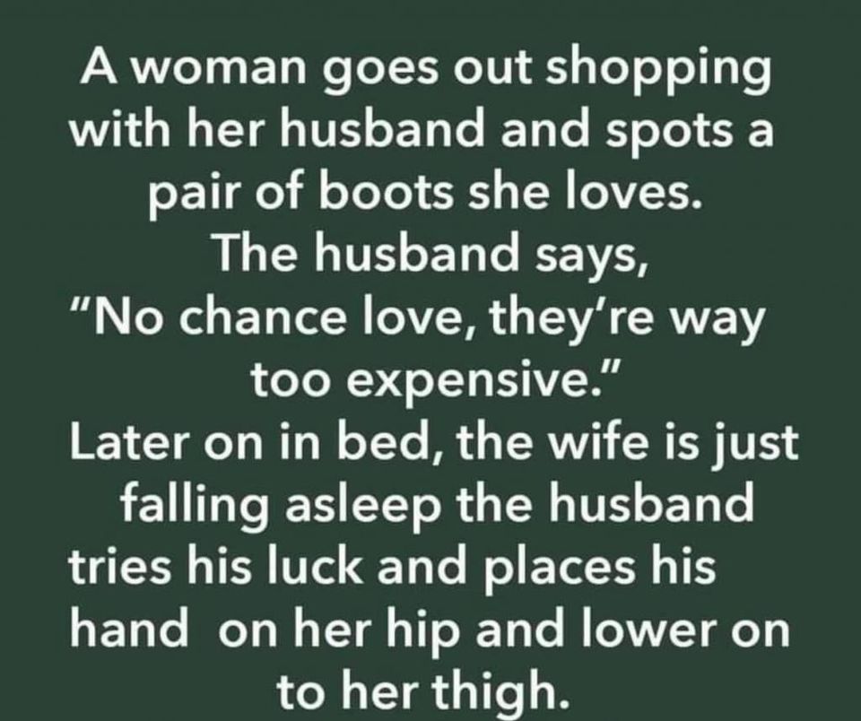 A woman goes out shopping with her husband