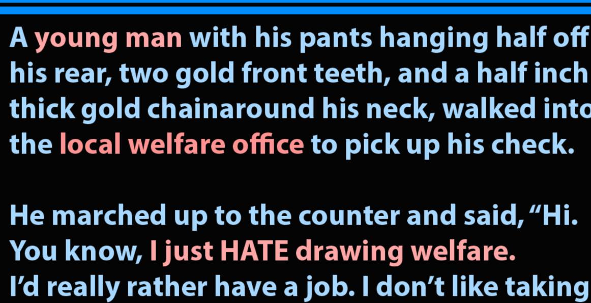 Guy walks into a Welfare office to get his check, but never expected what the clerk had to say