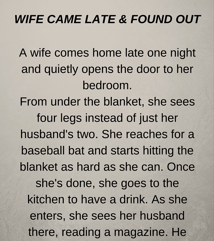 WIFE CAME LATE & FOUND OUT (FUNNY SH0RT STORY)