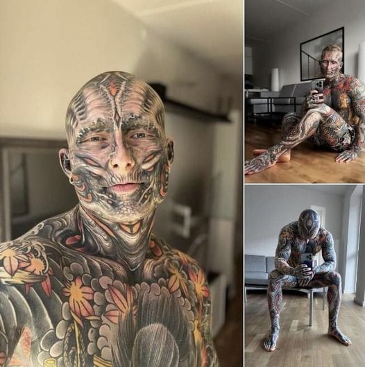Tattoo addict inks 95 percent of his body, reveals what he looked like just 5 years ago
