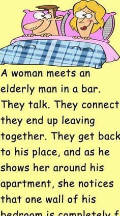 A woman meets a man in a bar. They talk; they connect; they end up leaving together.