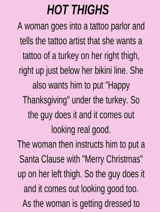 Sexy christmas and Thanksgiving Tattoo