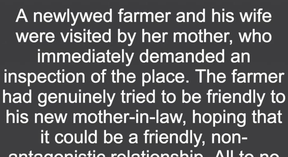 Newlywed Farmer Gets Visit From Harsh Mother-In-Law – Gets Surprise He Never Saw Coming