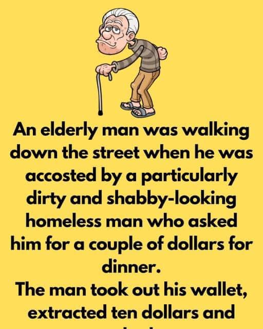 A elderly man was walking down