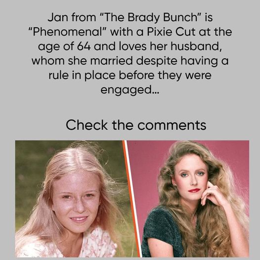 Jan from “The Brady Bunch” is “Phenomenal” with a Pixie Cut at the age of 64 and loves her husband, whom she married despite having a rule in place before they were engaged…